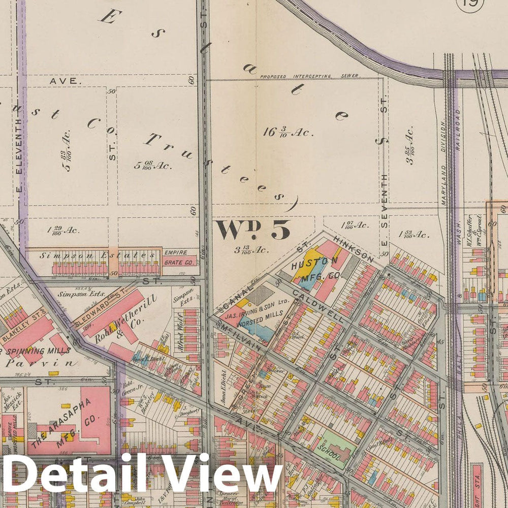 Historic Map : Atlas of Delaware County, West of Ridley Creek, Vol. Two, Chester City 1913 Plate 033 , Vintage Wall Art