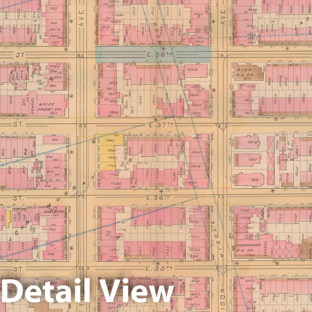 Historic Map : Atlas City of New York, Vol. 3; 16, Manhattan 1883 Plate 015 , Vintage Wall Art