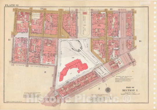 Historic Map : Manhattan Land Book 1955 - Updated Through Nov 7th, New York City 1975 Plate 012 , Vintage Wall Art