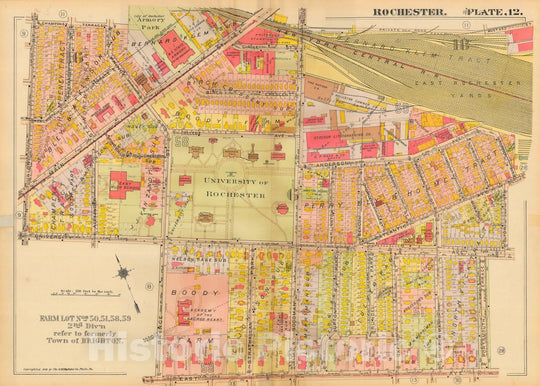 Historic Map : Plat Book of the City of Rochester New York and Vicinity, 1918 Plate 012 , Vintage Wall Art