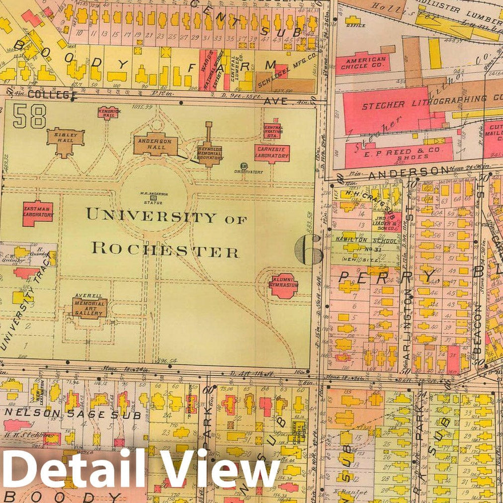 Historic Map : Plat Book of the City of Rochester New York and Vicinity, 1918 Plate 012 , Vintage Wall Art