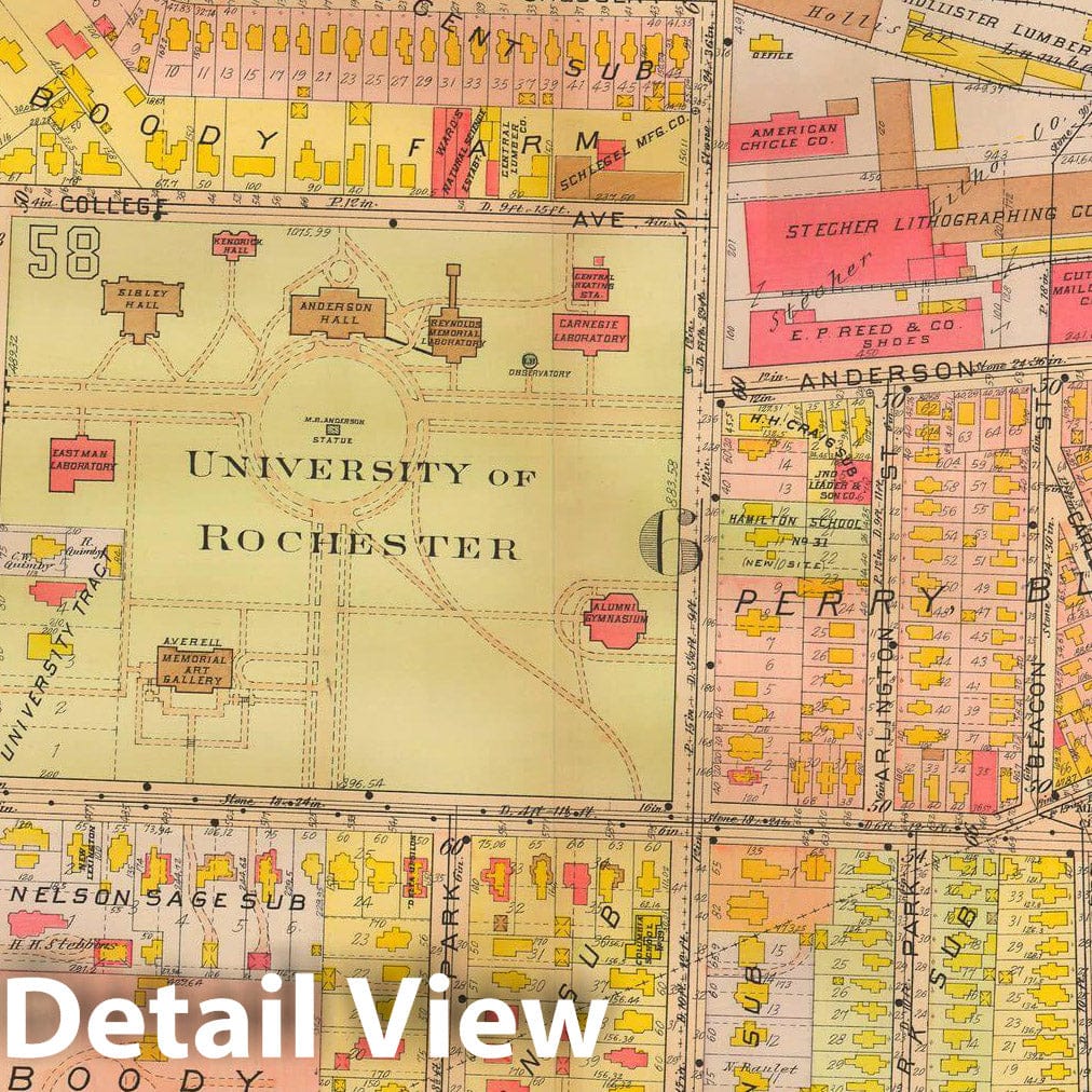 Historic Map : Plat Book of the City of Rochester New York and Vicinity, 1918 Plate 012 , Vintage Wall Art