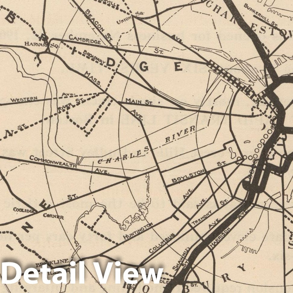 Historic Map : Boston Elevated Railway Co. Informational Maps, Map 6: Lines Under Construction 1910 Transit Railroad Catography , Vintage Wall Art