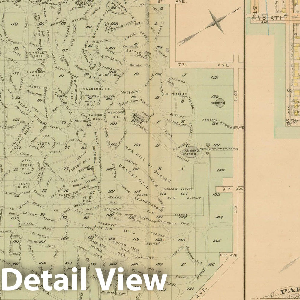 Historic Map : Robinson's Atlas City of Brooklyn, NY, Brooklyn 1886 Plate 035 , Vintage Wall Art