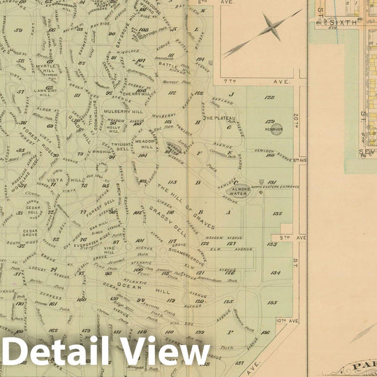 Historic Map : Robinson's Atlas City of Brooklyn, NY, Brooklyn 1886 Plate 035 , Vintage Wall Art