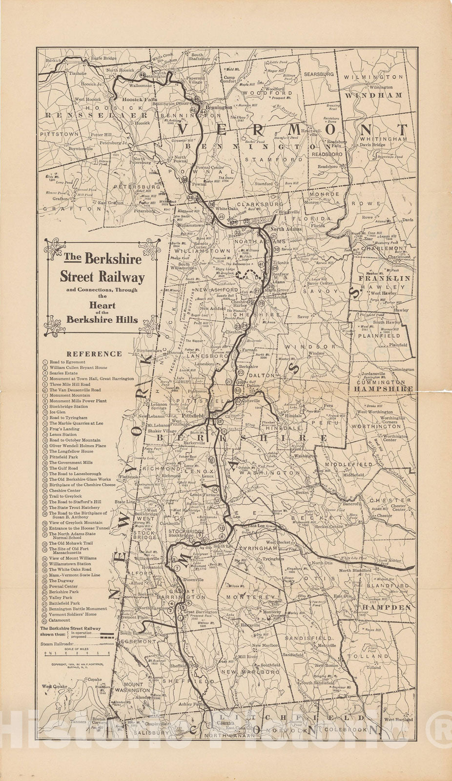 Historic Map : New York, Berkshire Street Railway 1909 , Nirenstein's National Preferred Real Estate Locations of Business Properties , Vintage Wall Art