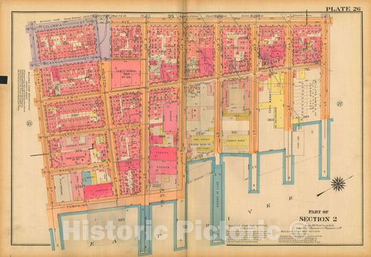 Historic Map : Atlas City of New York, Borough of Manhattan, Volume One, Battery to 14th Street, Manhattan 1922 Plate 026 , Vintage Wall Art