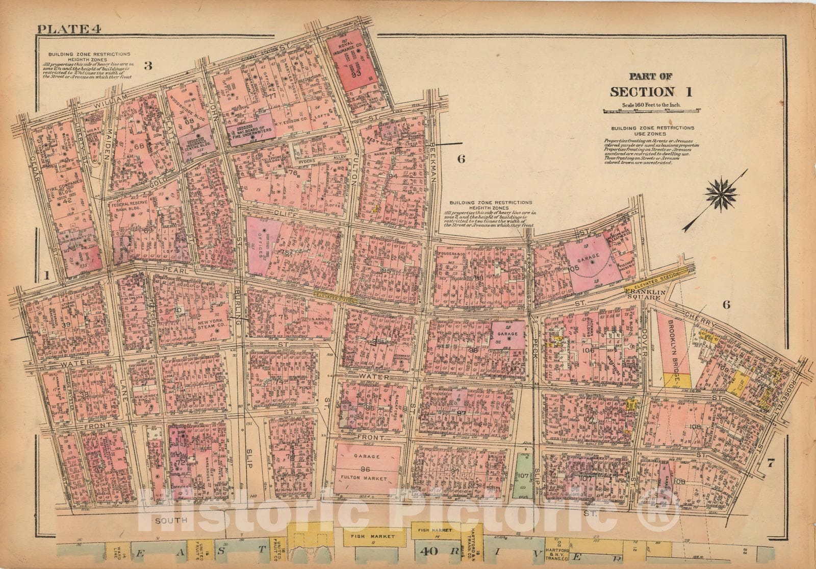 Historic Map : Land Book of the Borough of Manhattan, City of NY, Manhattan 1925 Plate 004 , Vintage Wall Art