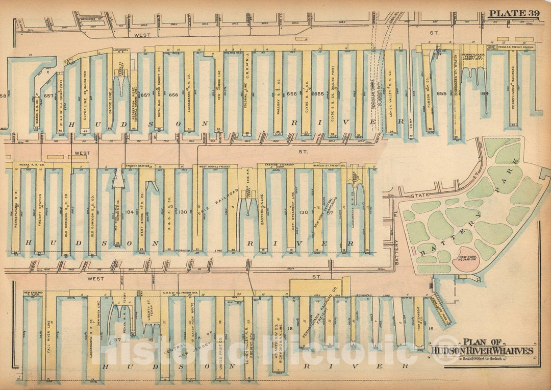 Historic Map : Land Book of the Borough of Manhattan, City of NY, Manhattan 1925 Plate 039 , Vintage Wall Art