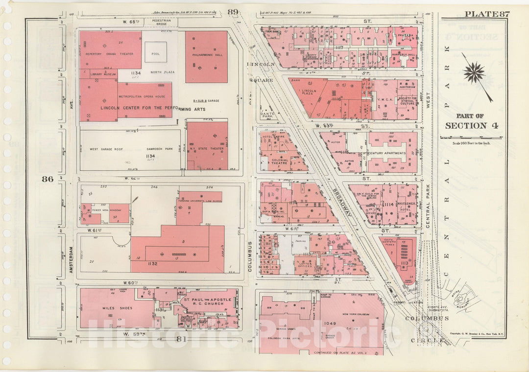 Historic Map : Manhattan Land Book 1955 - Updated Through Nov 7th, New York City 1975 Plate 087 , Vintage Wall Art