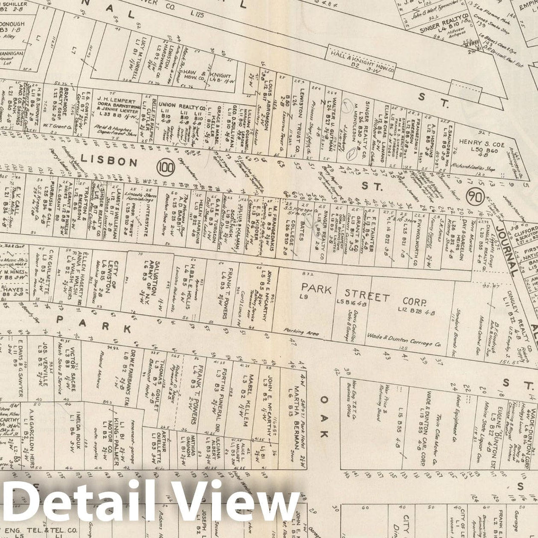 Historic Map : New England States Ed., Lewiston 1946 , Nirenstein's National Preferred Real Estate Locations of Business Properties , Vintage Wall Art