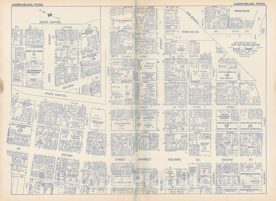 Historic Map : States of PA, VA & WV, Harrisburg 1950 , Nirenstein's Real Estate Atlas , Vintage Wall Art