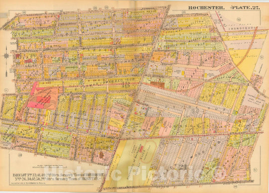 Historic Map : Plat Book of the City of Rochester New York and Vicinity, 1918 Plate 027 , Vintage Wall Art