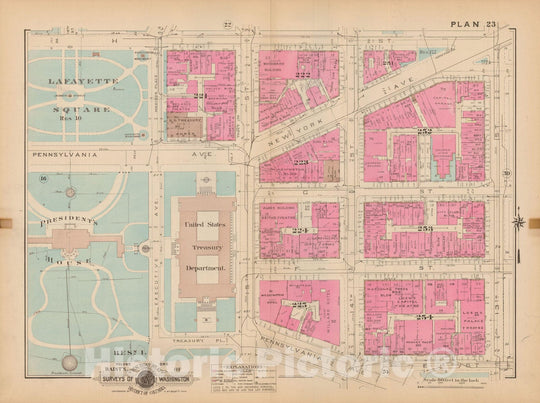 Historic Map : Atlas of Washington D.C. Volume 1 (Inner NW), Washington 1939 Plate 023 , Vintage Wall Art