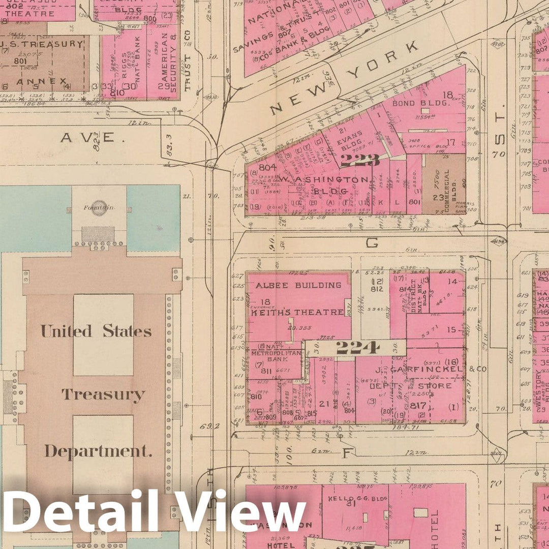 Historic Map : Atlas of Washington D.C. Volume 1 (Inner NW), Washington 1939 Plate 023 , Vintage Wall Art