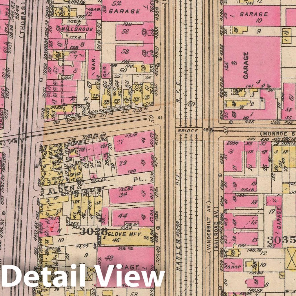 Historic Map : Borough of The Bronx, Sections 9-13, The Bronx 1928 Plate 105 , Vintage Wall Art