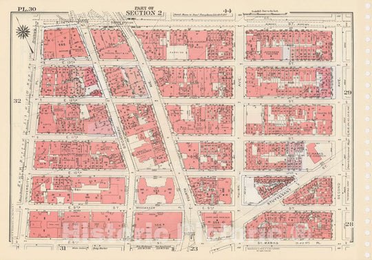 Historic Map : Manhattan Land Book 1955 - Updated Through Nov 7th, New York City 1975 Plate 030 , Vintage Wall Art