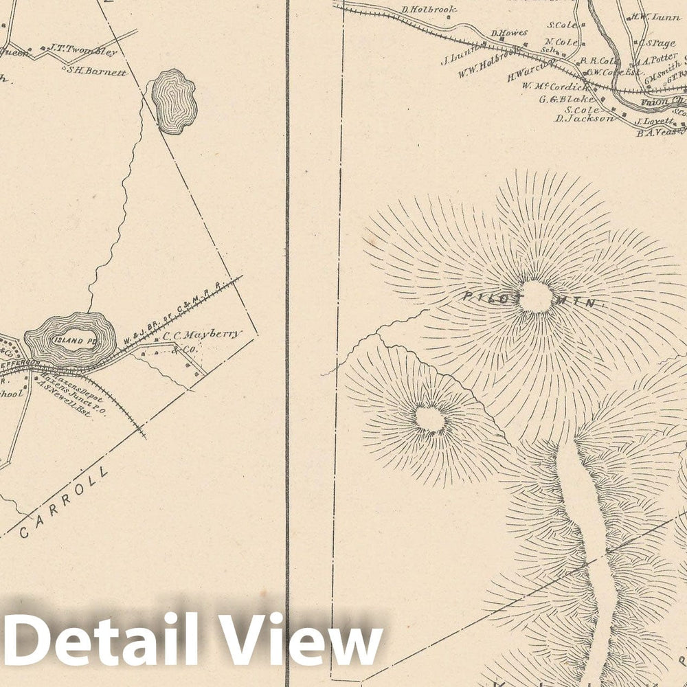 Historic Map : Stark & Whitefield 1892 , Town and City Atlas State of New Hampshire , Vintage Wall Art