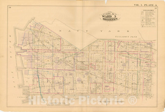 Historic Map : Atlas of Brooklyn Vols. 5 & 6, Brooklyn 1880 Vol. 5 Plate A , Vintage Wall Art