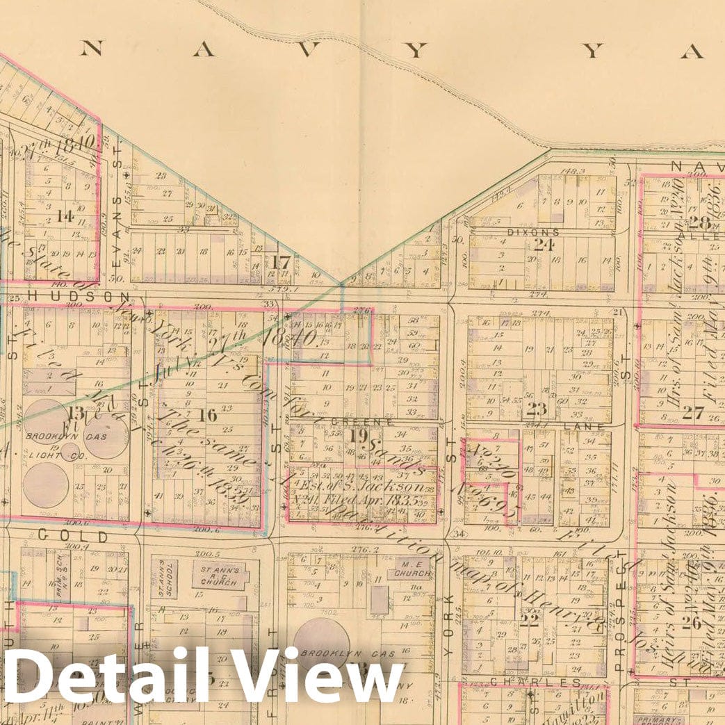 Historic Map : Atlas of Brooklyn Vols. 5 & 6, Brooklyn 1880 Vol. 5 Plate A , Vintage Wall Art