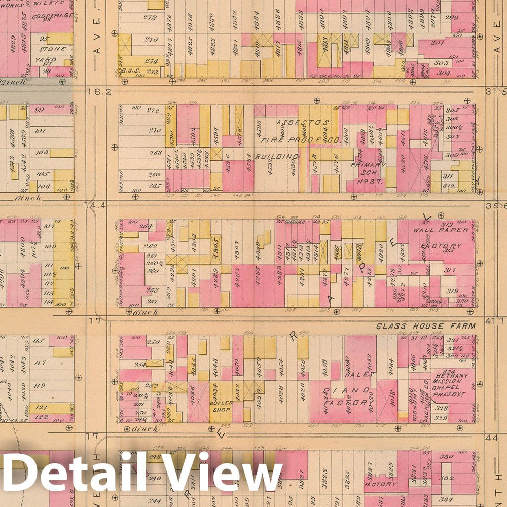 Historic Map : Atlas City of New York, Vol. 3; 16, Manhattan 1883 Plate 017 , Vintage Wall Art