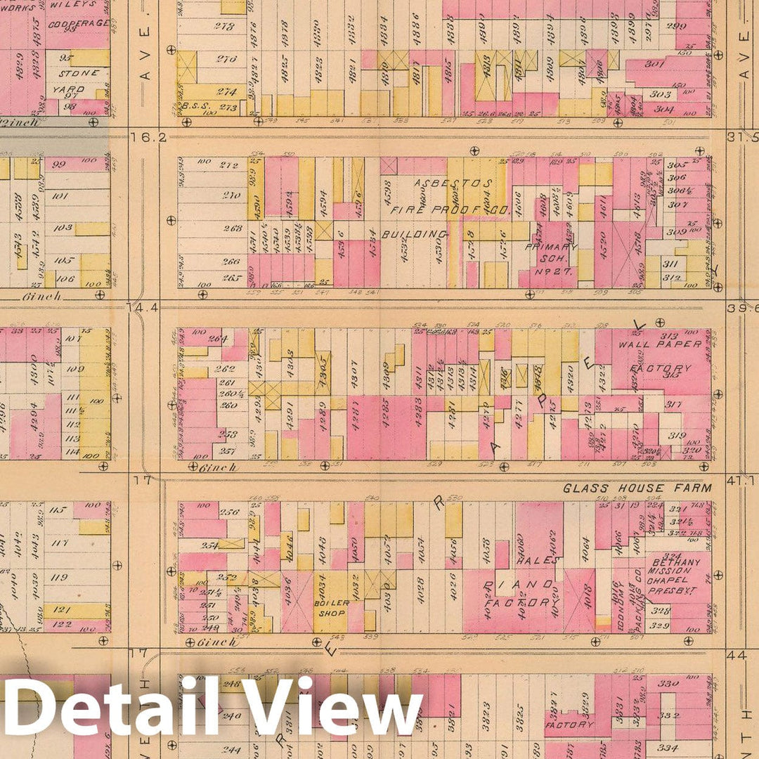 Historic Map : Atlas City of New York, Vol. 3; 16, Manhattan 1883 Plate 017 , Vintage Wall Art