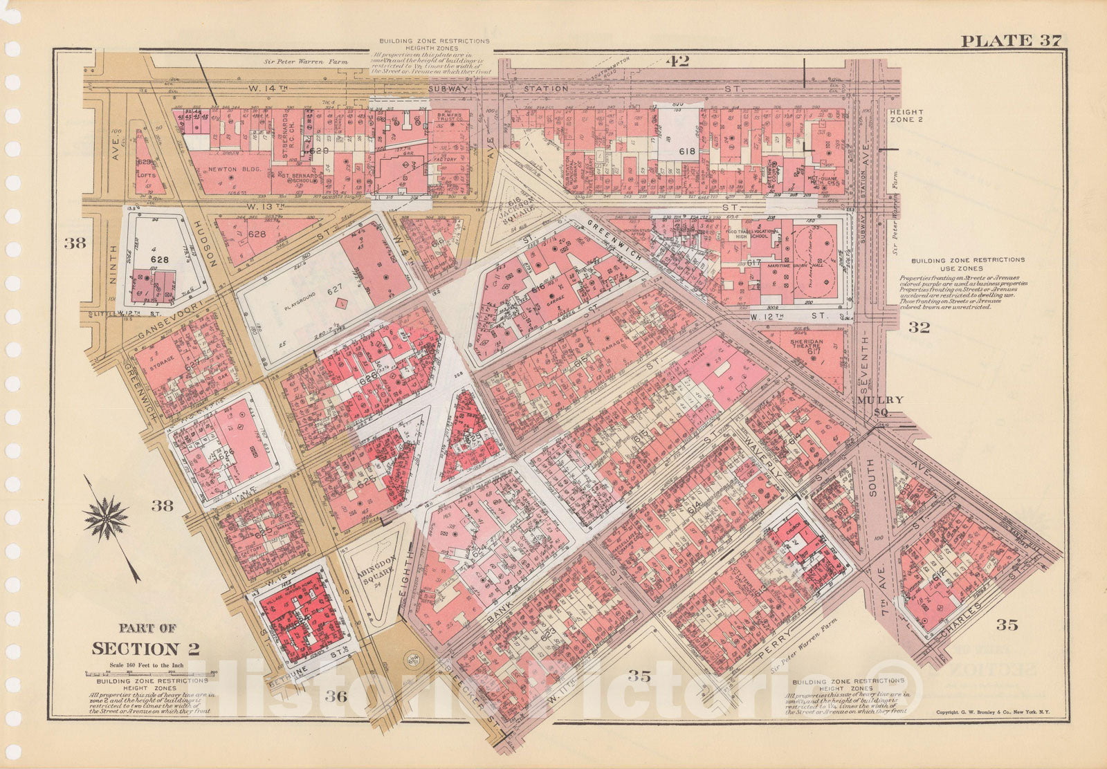 Historic Map : Manhattan Land Book 1955 - Updated Through Nov 7th, New York City 1975 Plate 037 , Vintage Wall Art