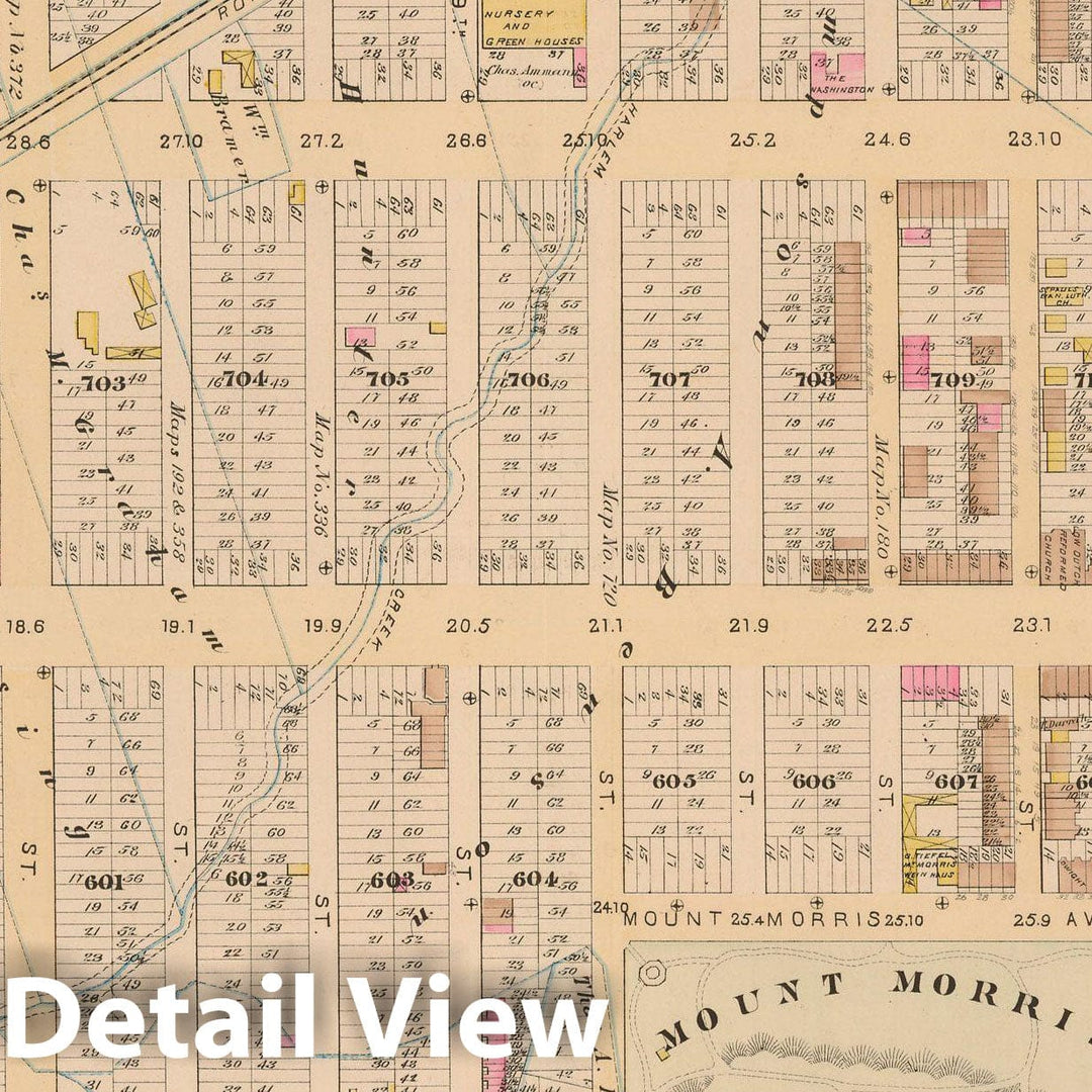 Historic Map : Manhattan & New York City 1885 Plate 027 , Robinson's Atlas City of New York , Vintage Wall Art