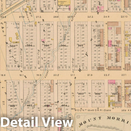 Historic Map : Manhattan & New York City 1885 Plate 027 , Robinson's Atlas City of New York , Vintage Wall Art