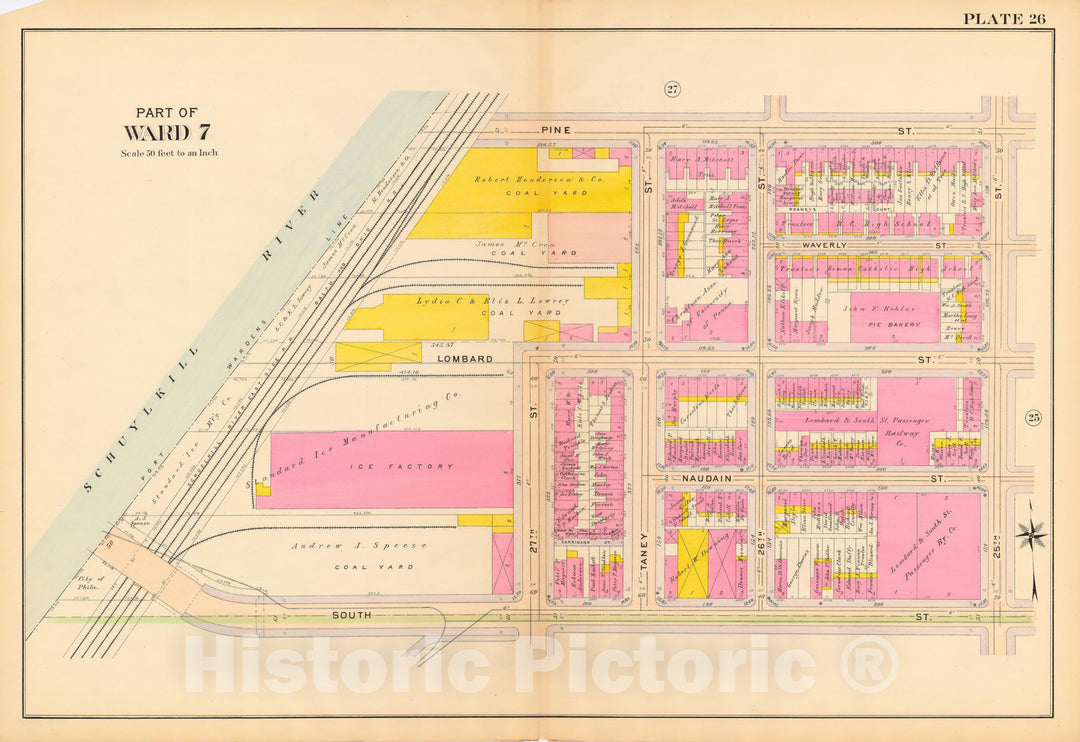 Historic Map : Philadelphia 1908 Plate 026 , Vintage Wall Art