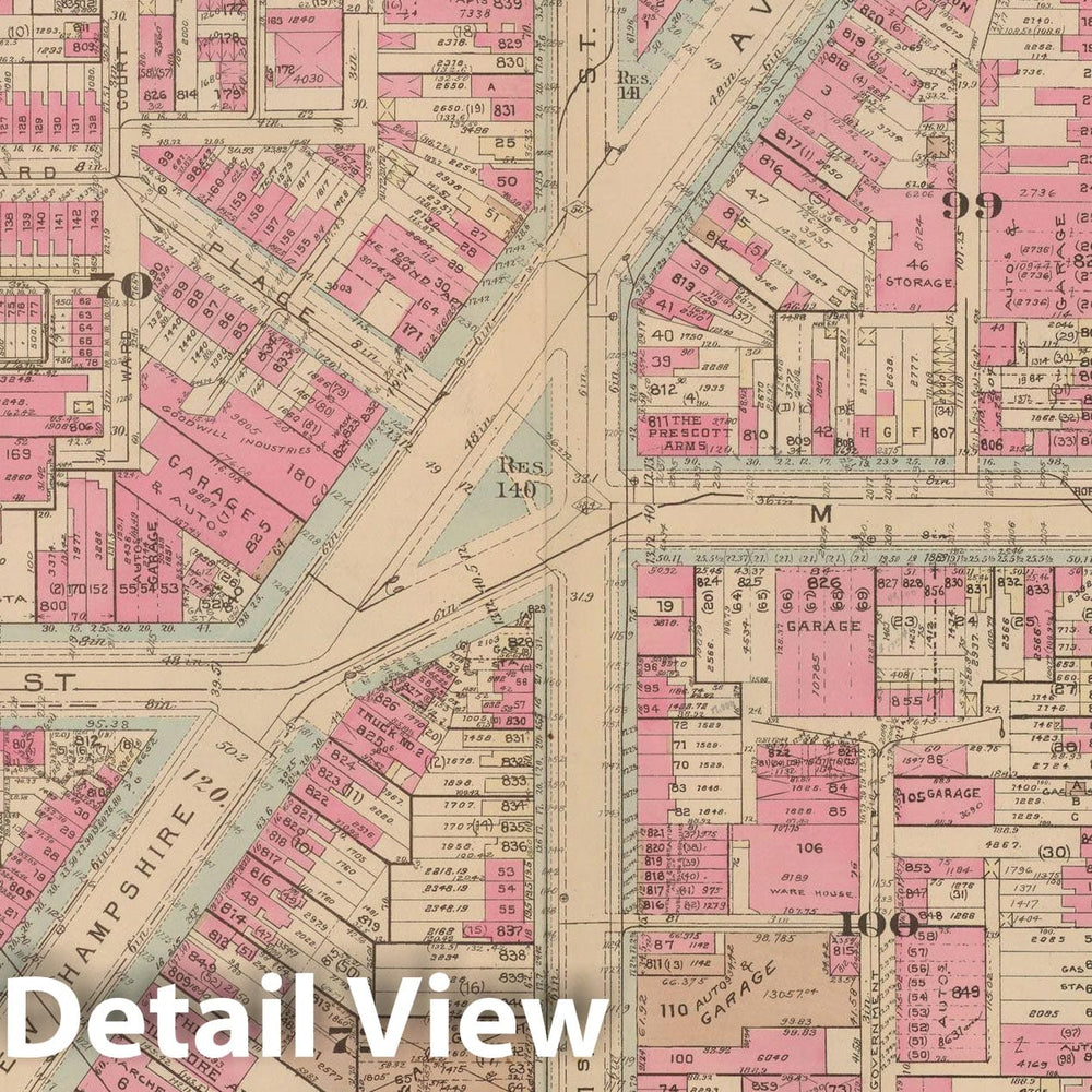 Historic Map : Atlas of Washington D.C. Volume 1 (Inner NW), Washington 1939 Plate 007 , Vintage Wall Art