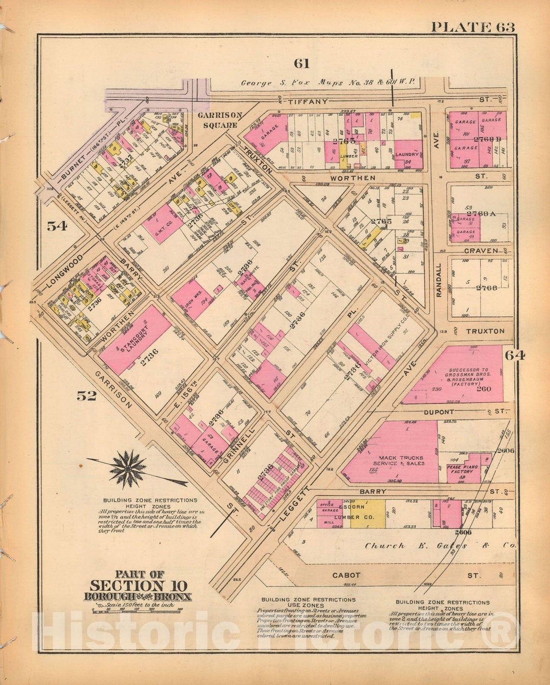 Historic Map : Borough of The Bronx, Sections 9-13, The Bronx 1928 Plate 063 , Vintage Wall Art