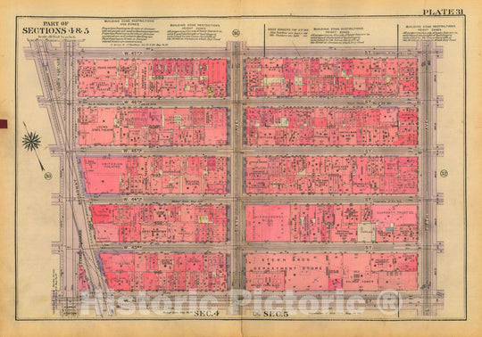 Historic Map : Atlas City of New York, Borough of Manhattan, Volume Two, 14th Street to 59th Street, Manhattan 1928 Plate 031 , Vintage Wall Art