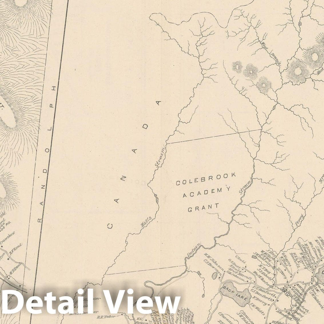 Historic Map : Carlisle & Hubbard & Pittsburg & Webster 1892 , Town and City Atlas State of New Hampshire , Vintage Wall Art