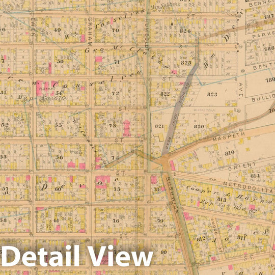 Historic Map : Robinson's Atlas City of Brooklyn, NY, Brooklyn 1886 Plate 014 , Vintage Wall Art