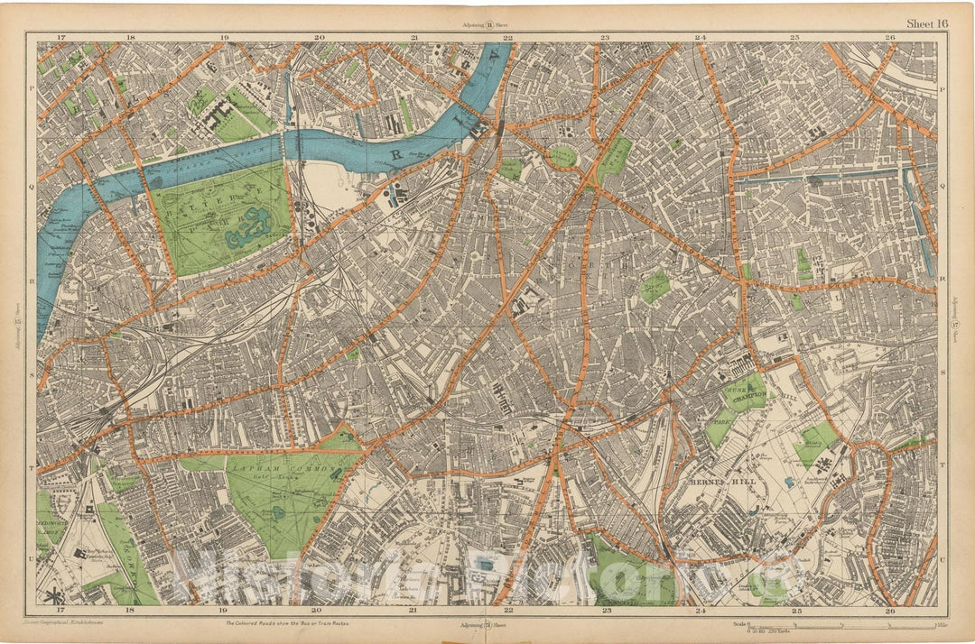 Historic Map : Europe, London 1910 Sheet 16 , Vintage Wall Art