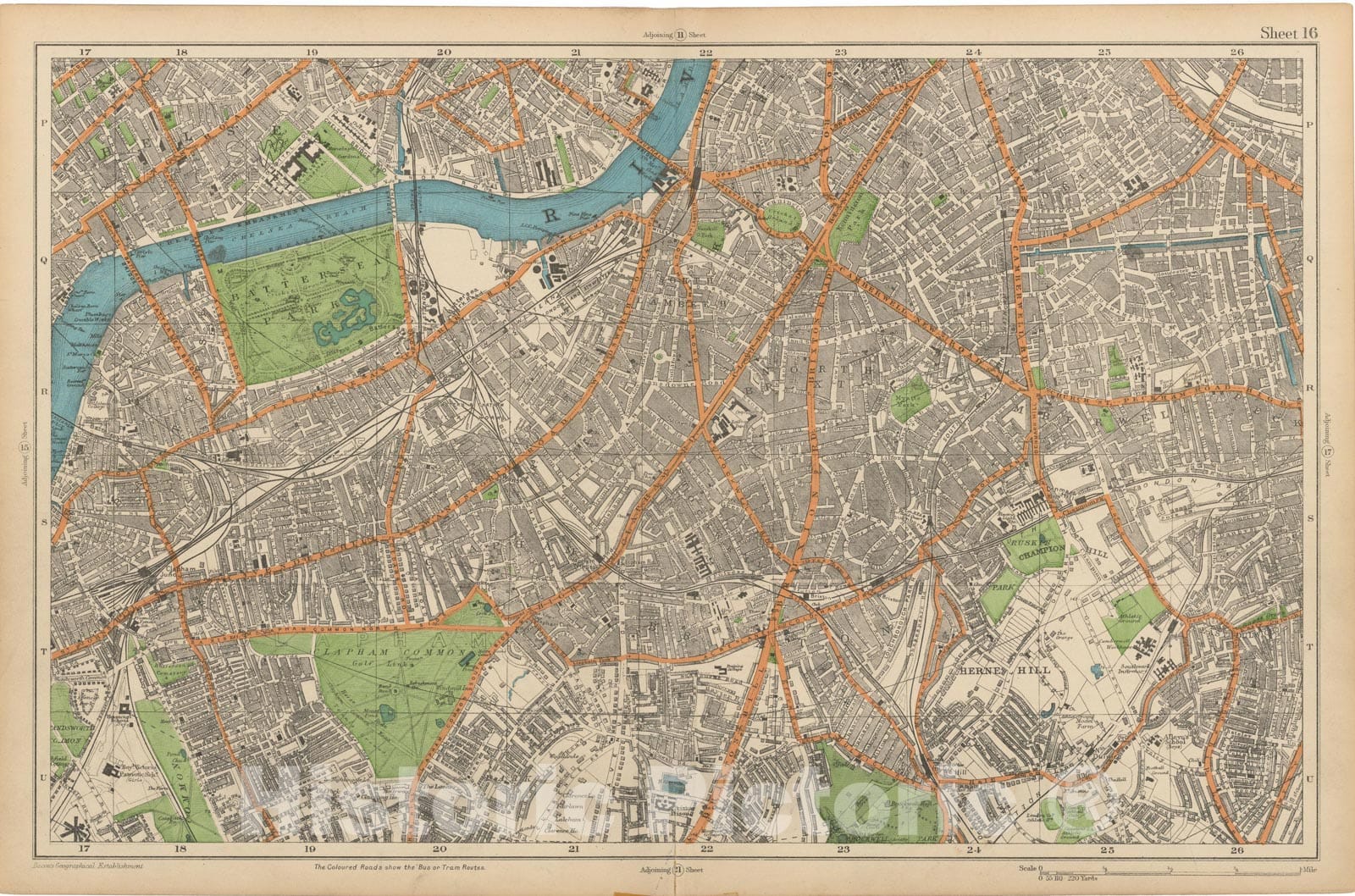 Historic Map : Europe, London 1910 Sheet 16 , Vintage Wall Art