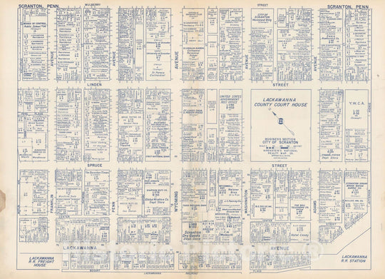 Historic Map : States of PA, VA & WV, Scranton 1950 , Nirenstein's Real Estate Atlas , Vintage Wall Art