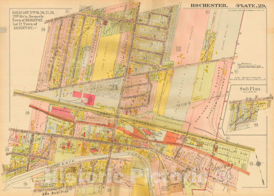 Historic Map : Plat Book of the City of Rochester New York and Vicinity, 1918 Plate 029 , Vintage Wall Art