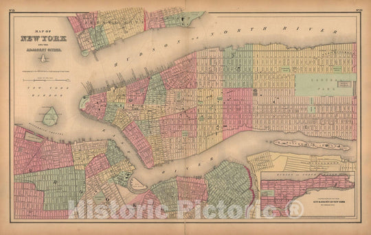 Historic Map : General Atlas (Of The World), New York City 1857 , Vintage Wall Art