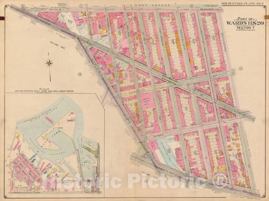 Historic Map : Brooklyn 1904 Plate 002 , Atlas Borough of Brooklyn , Vintage Wall Art