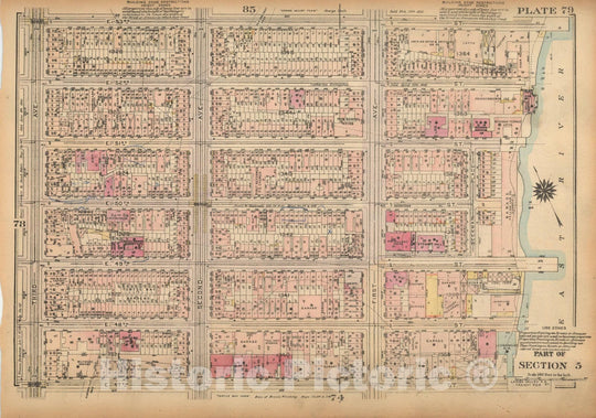 Historic Map : Land Book of the Borough of Manhattan, City of NY, Manhattan 1925 Plate 079 , Vintage Wall Art