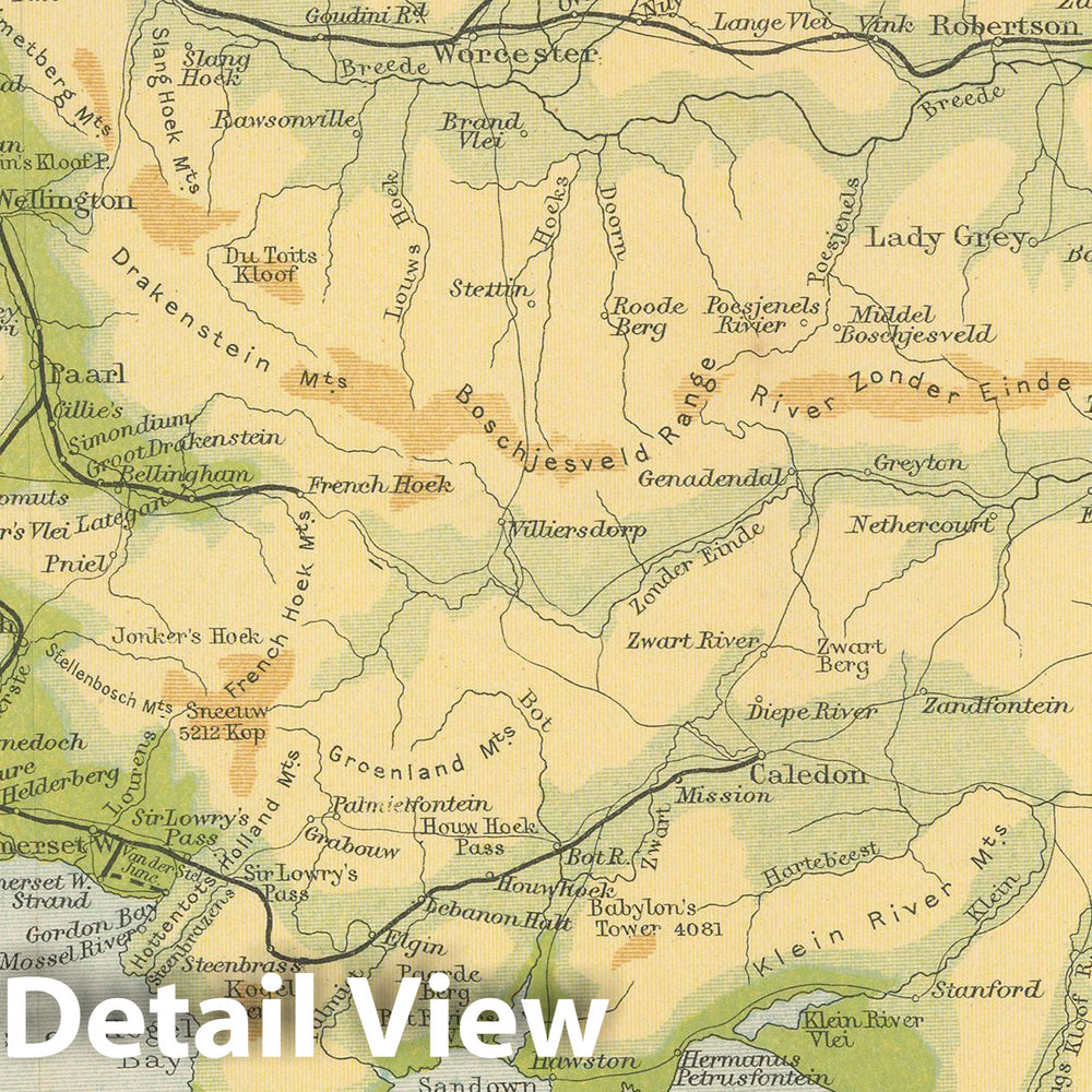 Historic Map : Atlas of South Africa, Southwest Cape of Good Hope 1911 , Vintage Wall Art