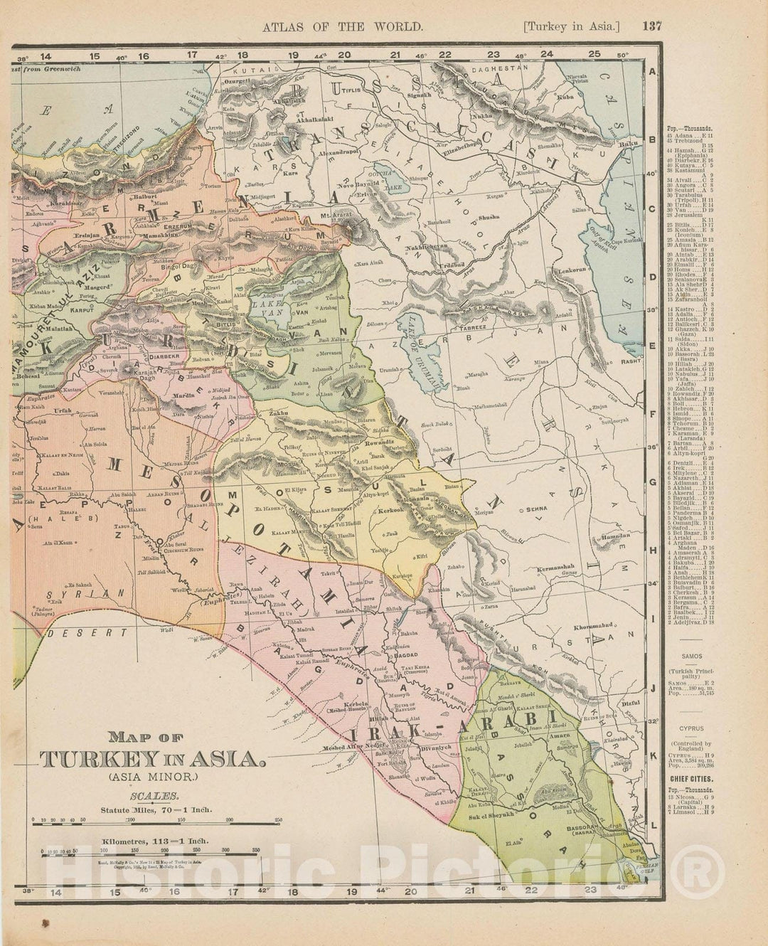 Historic Map : Turkey 1900 , Universal Atlas World , Vintage Wall Art