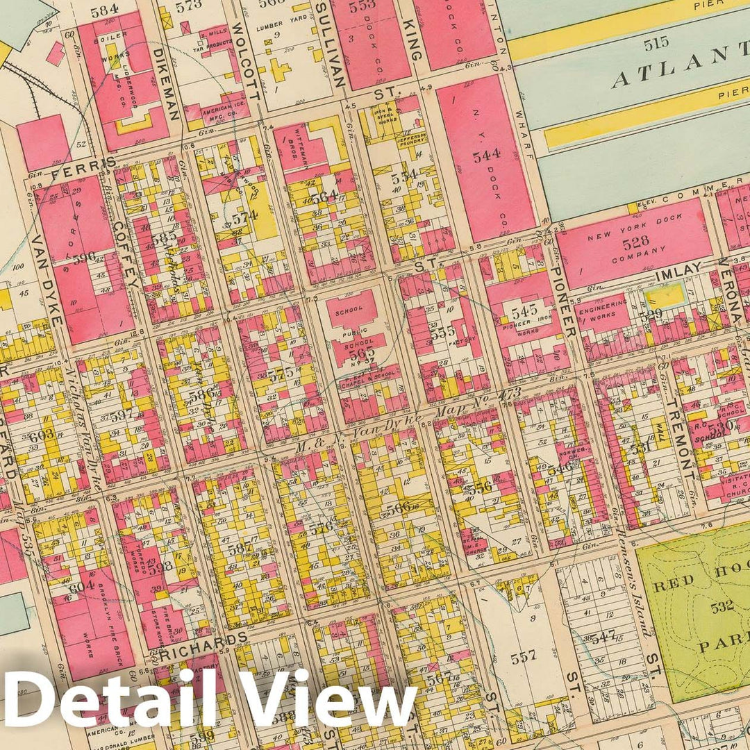 Historic Map : Vol. 1, Brooklyn 1908 Plate 030 , Atlas Borough of Brooklyn , Vintage Wall Art