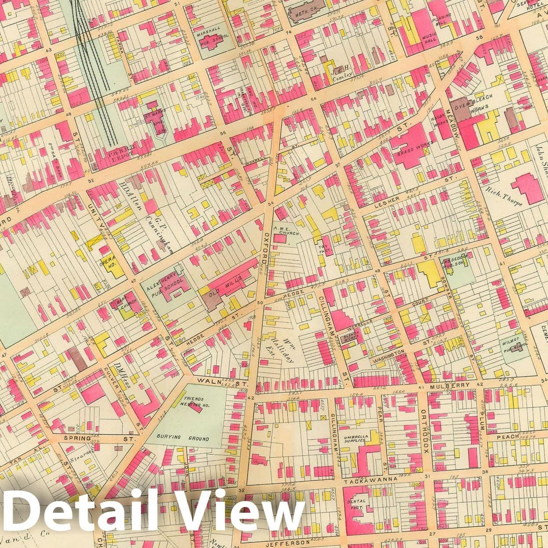 Historic Map : Baist's Property Atlas of Philadelphia, Philadelphia 1895 Plate 045 , Vintage Wall Art