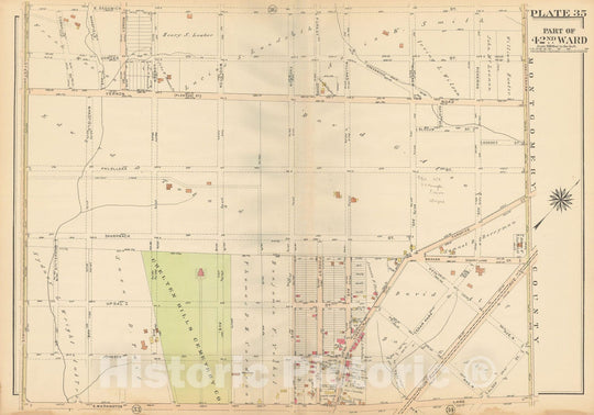 Historic Map : Atlas City of Philadelphia, 42nd Ward, Philadelphia 1913 Plate 035 , Vintage Wall Art