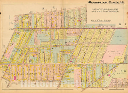 Historic Map : Atlas City of Rochester New York, Rochester 1910 Plate 026 , Vintage Wall Art