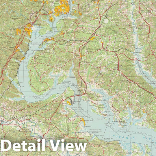 Historic Map : Washington D.C. (Dist. of Columbia), Chesapeake Bay & Fredericksburg & Washington 1969 Topographic Map , Vintage Wall Art