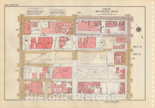 Historic Map : Manhattan Land Book 1955 - Updated Through Nov 7th, New York City 1975 Plate 064 , Vintage Wall Art